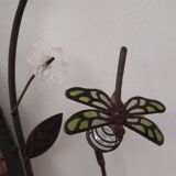 Mirror of shape with flower and dragonfly patterns