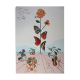 Salvador Dali: Flordali II, The Butterfly Rose - Original signed lithograph