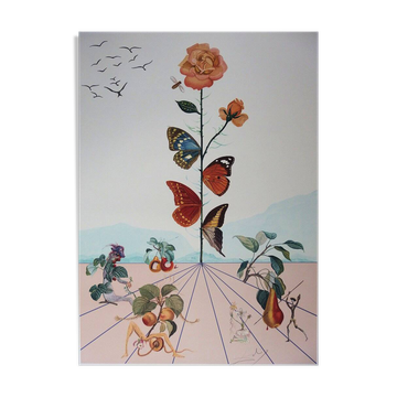 Salvador Dali: Flordali II, The Butterfly Rose - Original signed lithograph