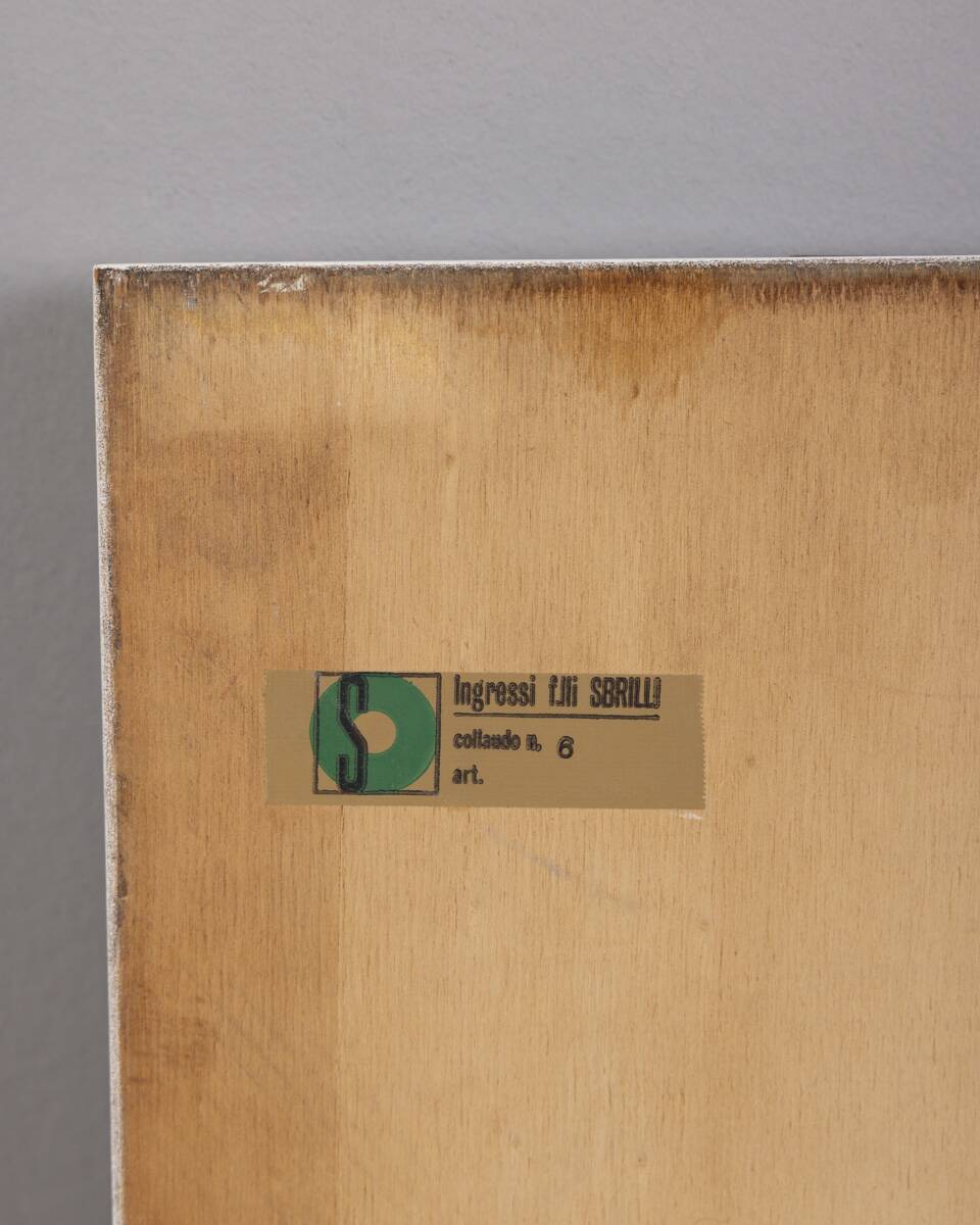 Miroir mural en bois vintage par les Sbrilli Fratelli, années 1970