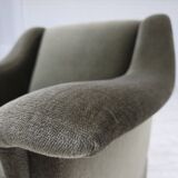 1970s, Danish armchair, original green furniture velour, beech wood.