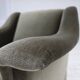 Fauteuil danois des années 1970, velours vert d'origine, bois de hêtre.
