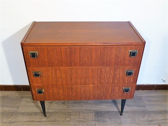 sab dresser in teck laiton and cuir 1960