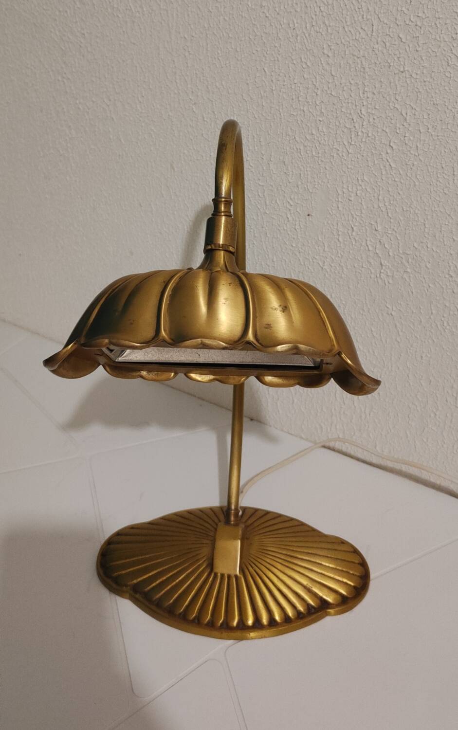 Magnificent bronze lamp by Lucas Rambouillet stone