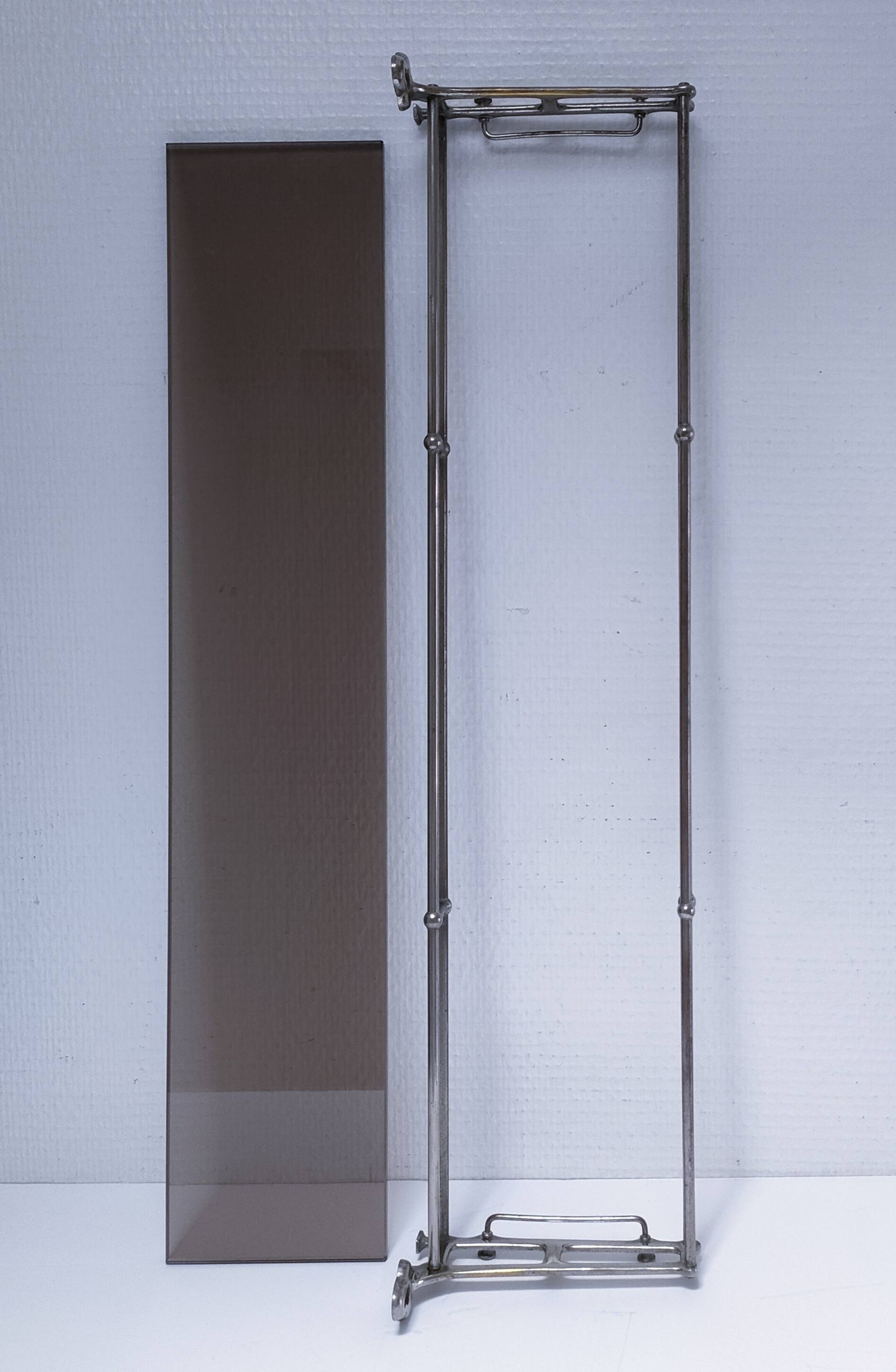 Wall shelf silver patina bronze glass early 20th century