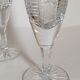 Five vintage cut crystal champagne flutes