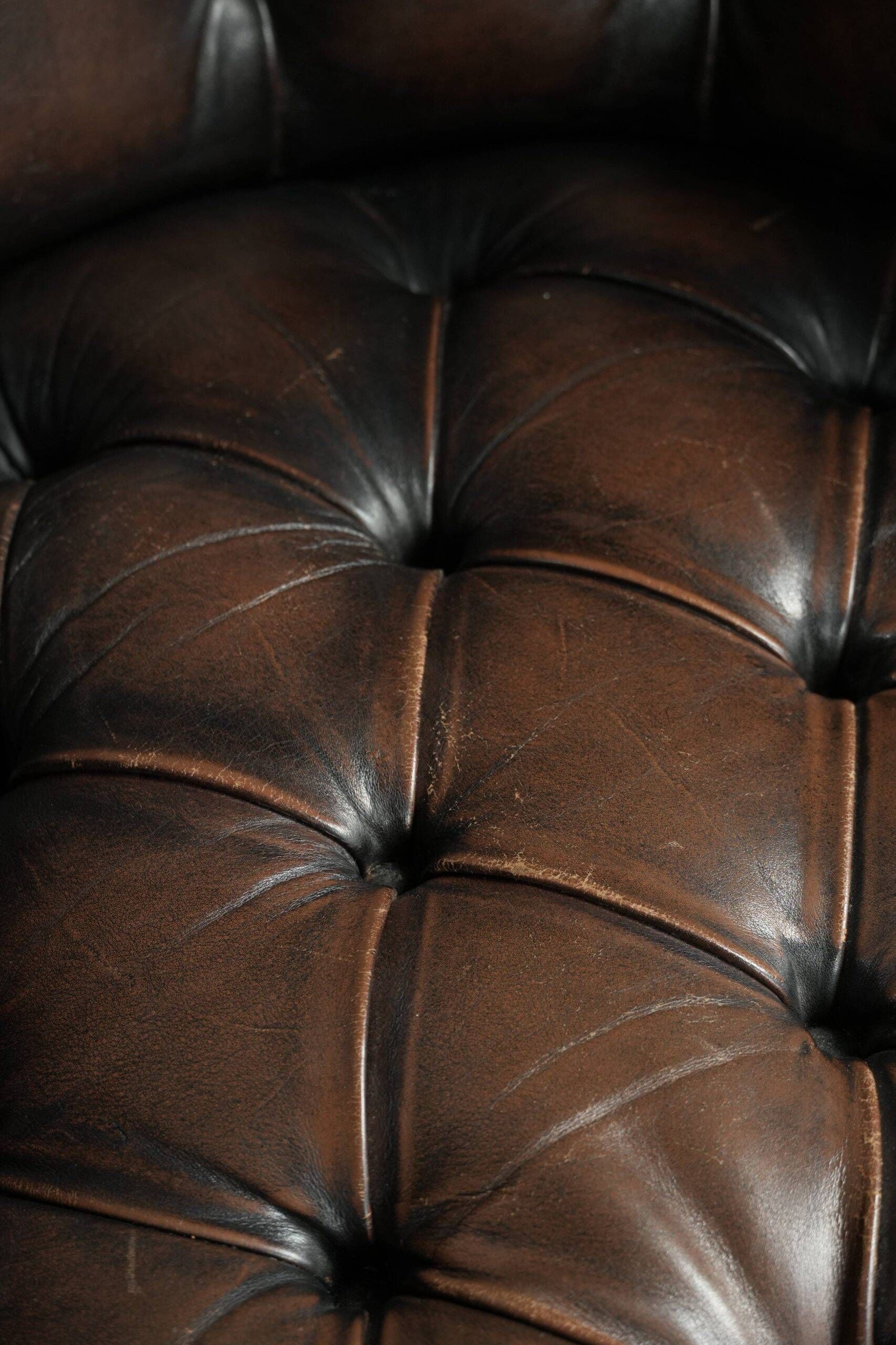 Vintage Chesterfield office chair with decorative nails in English style