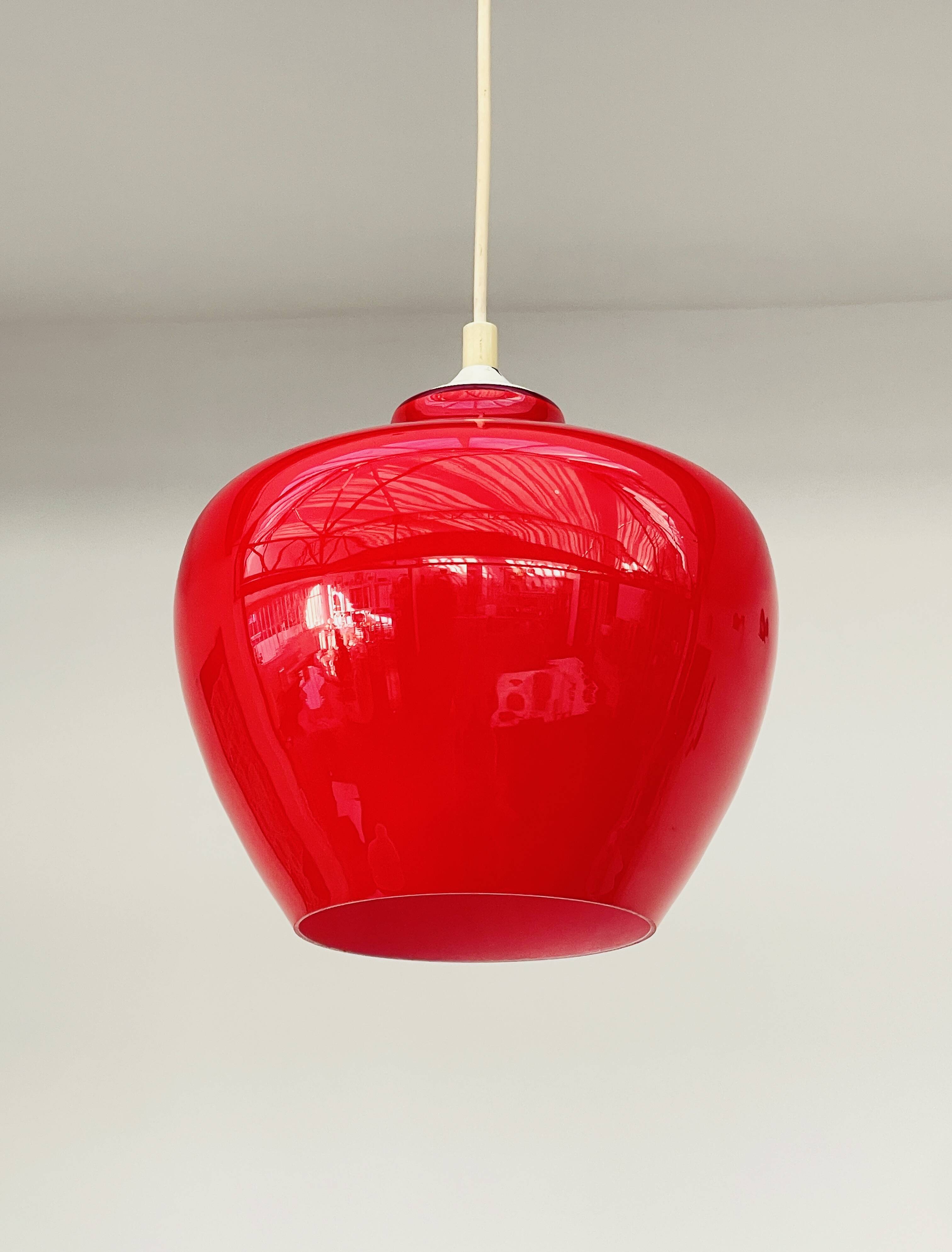 Suspension in Opaline Red - Vintage - Scandinavian - 1960s-70s