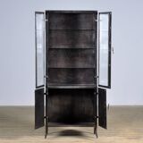 polished iron medical cabinet, 1950’s