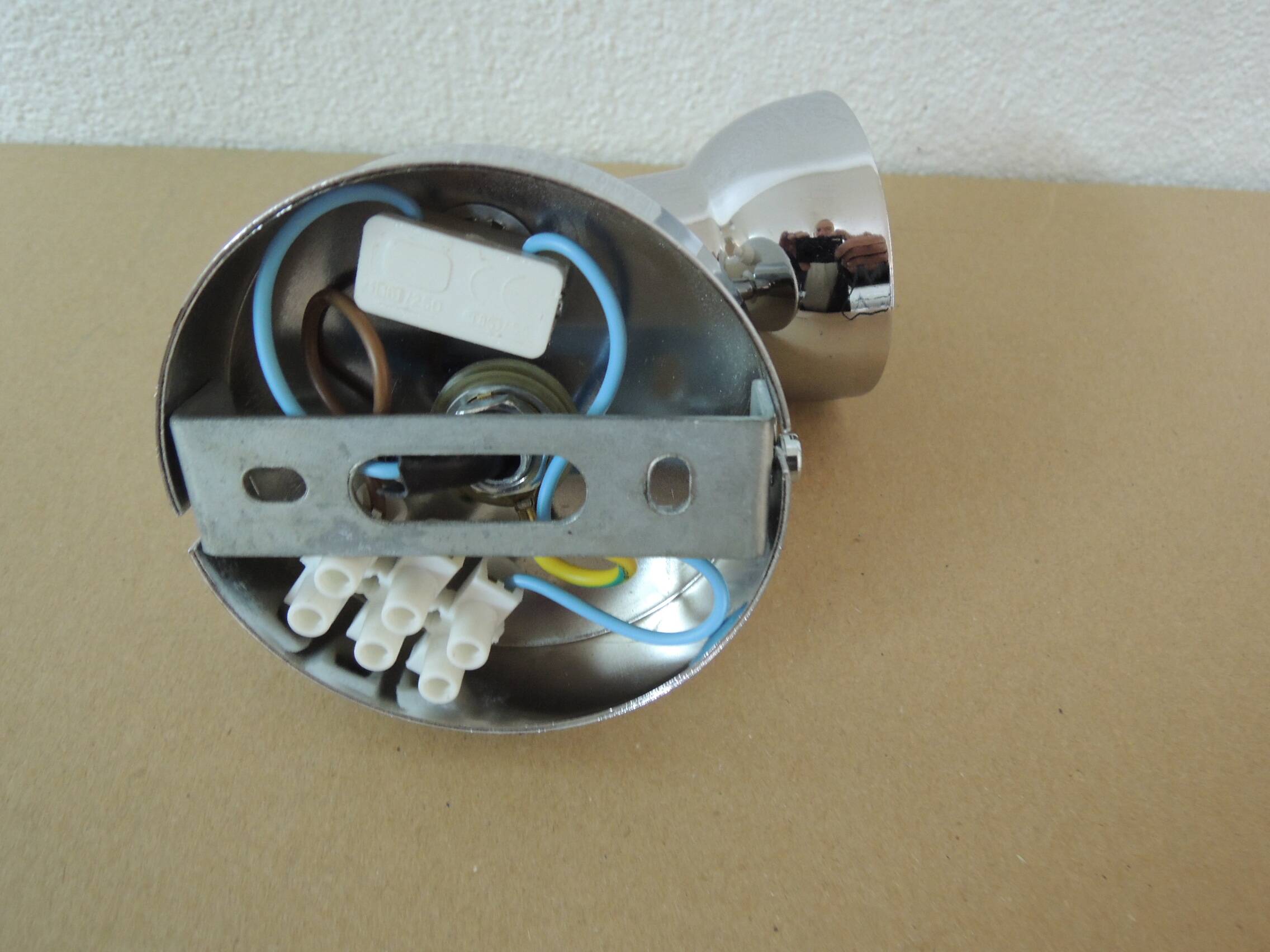Small chrome wall light