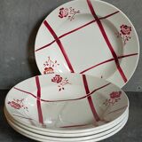 Five plates "grandmother" faience of Badonviller ancient