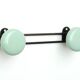 Coat rack in black and blue green metal, 50s