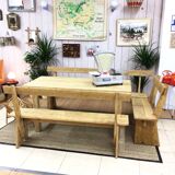 Farm table and 3 benches