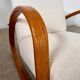 Fauteuil bois courbé rocking-chair des annees 50 style art deco design français bois et bouclette