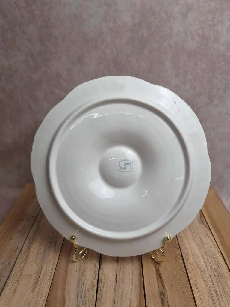 Oyster / shellfish plate Sarreguemines – Vintage white earthenware