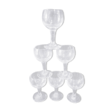 6 glass glass with glass feet