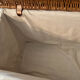Woven wicker vintage suitcase