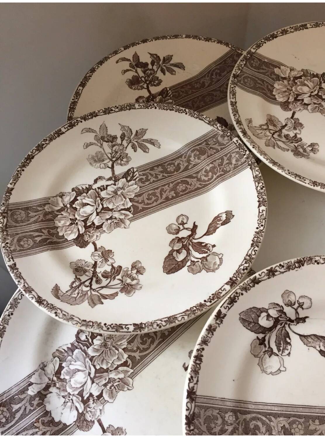 8 assiettes à desserts Terre de Fer XIX
