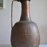 ancien grand coquemar en cuivre rouge