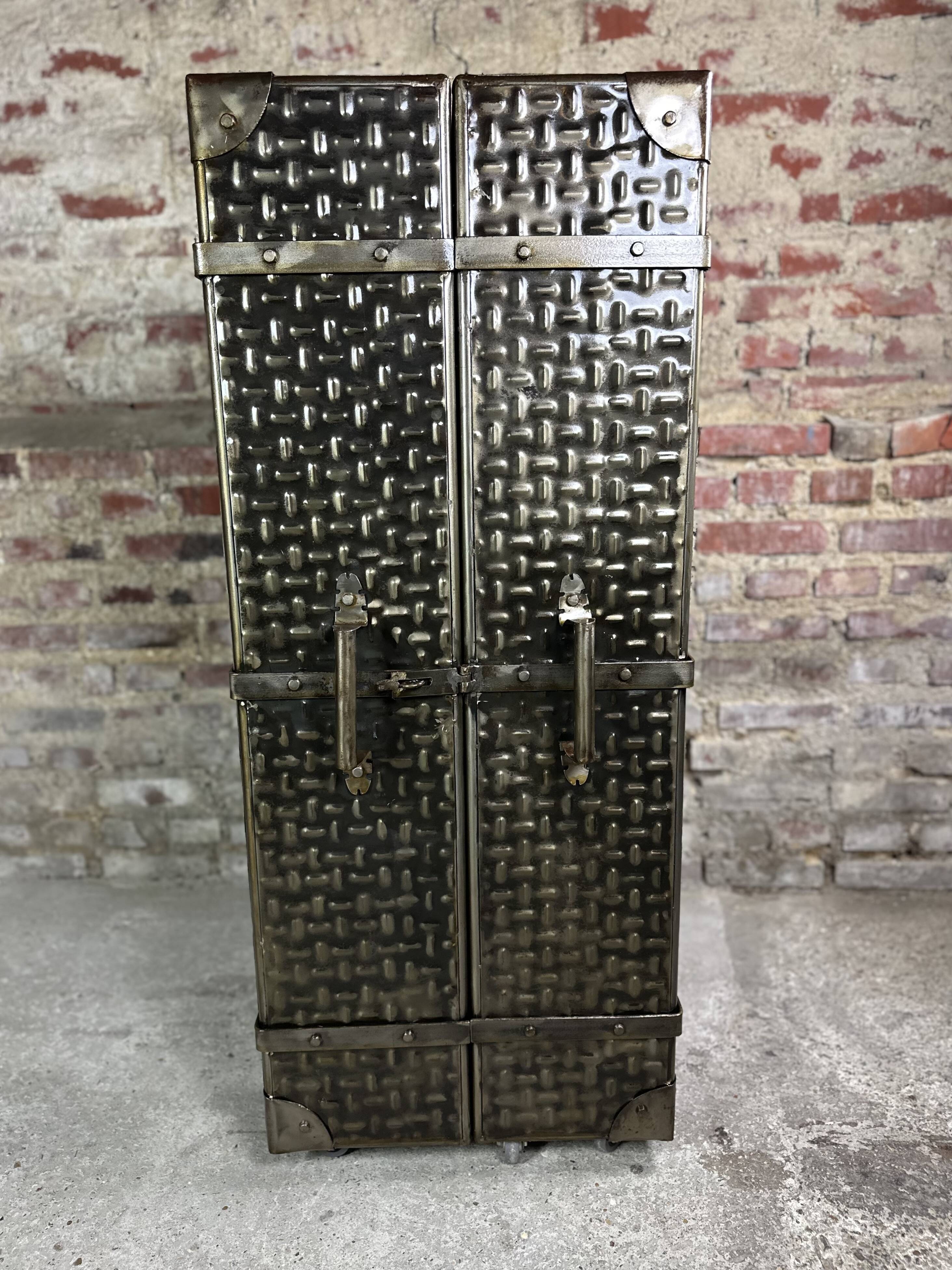 Bar trunk/storage unit in embossed steel 1980