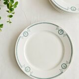 Set of 6 flat plates, ironstone, Petrus Regout, Empire.