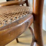 4 chaises bistrot Fischel en bois courbé et cannage