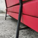 Red leatherette sofa, 1970s