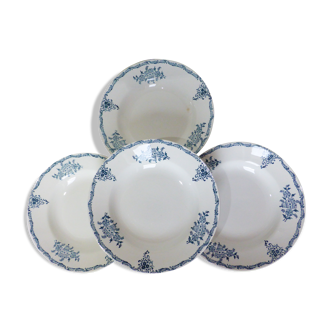 4 deep ironstone plates from St Amand 220513