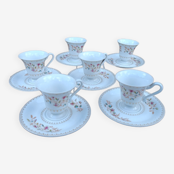 Set of 6 Limoges Haviland porcelain cups