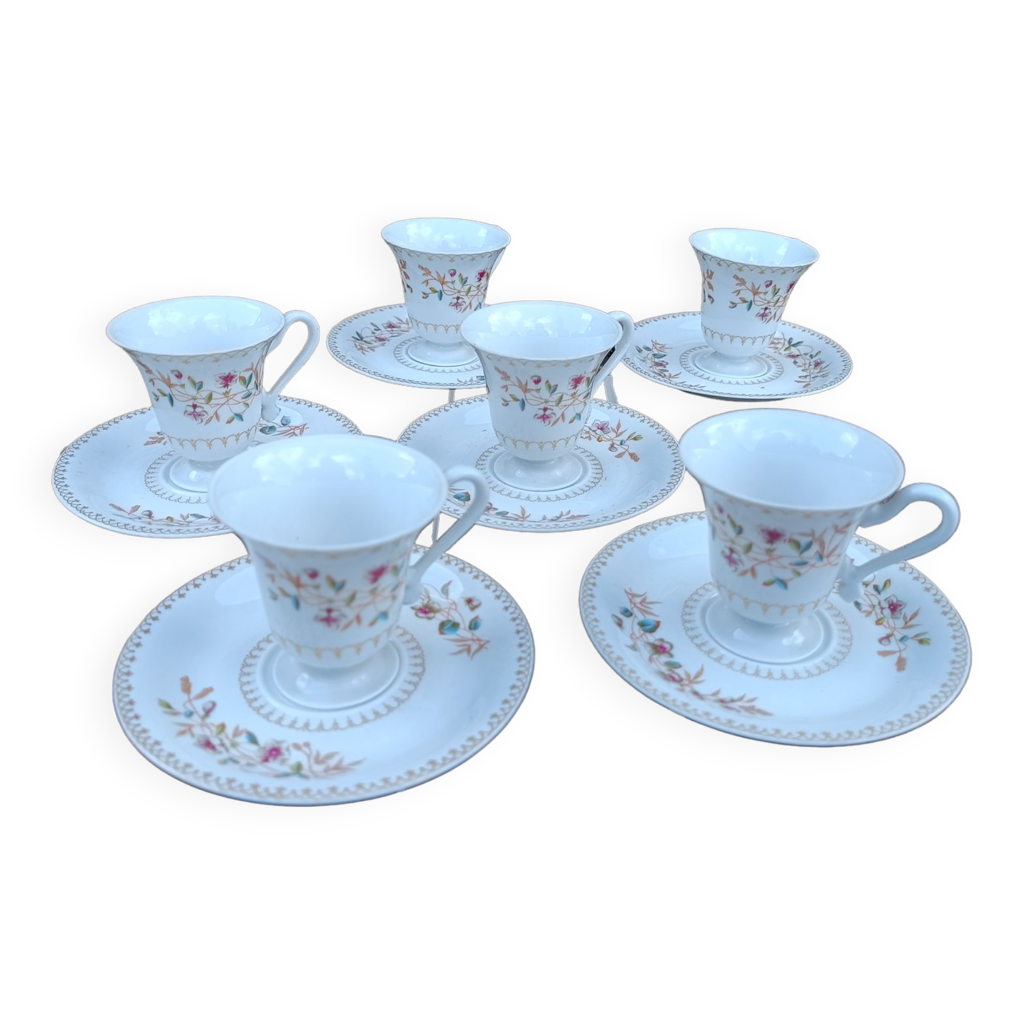 Lot de 6 tasses en porcelaine de Limoges Haviland Selency
