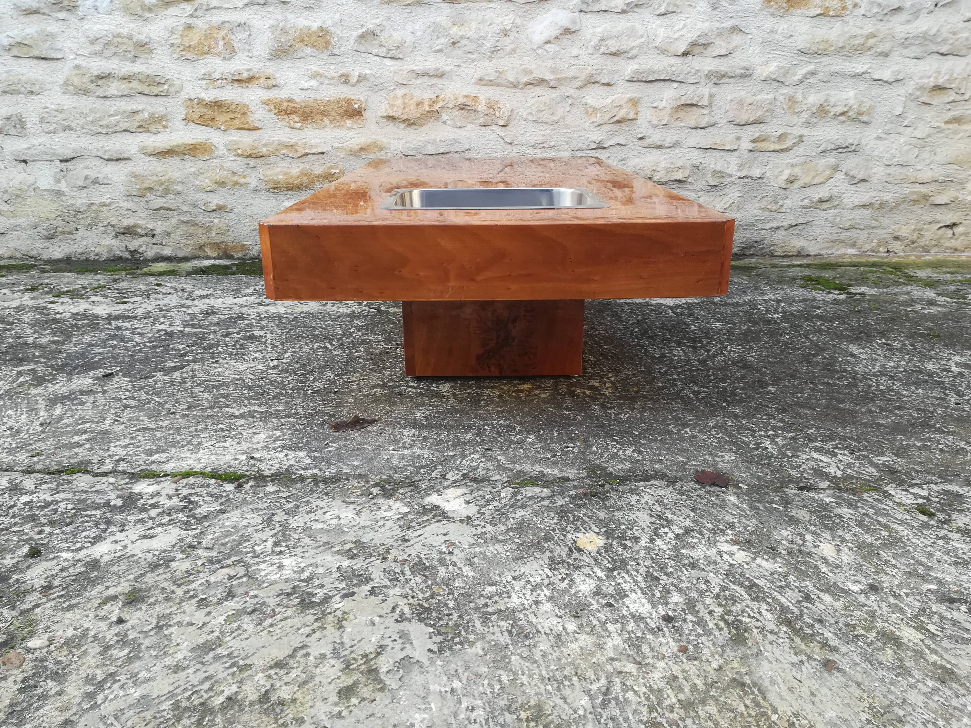 Table basse des années 70 en orme