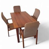4 x Teak & Fabric Dining Chairs " STUKBAER " from Dyrlund Danmark 1960s