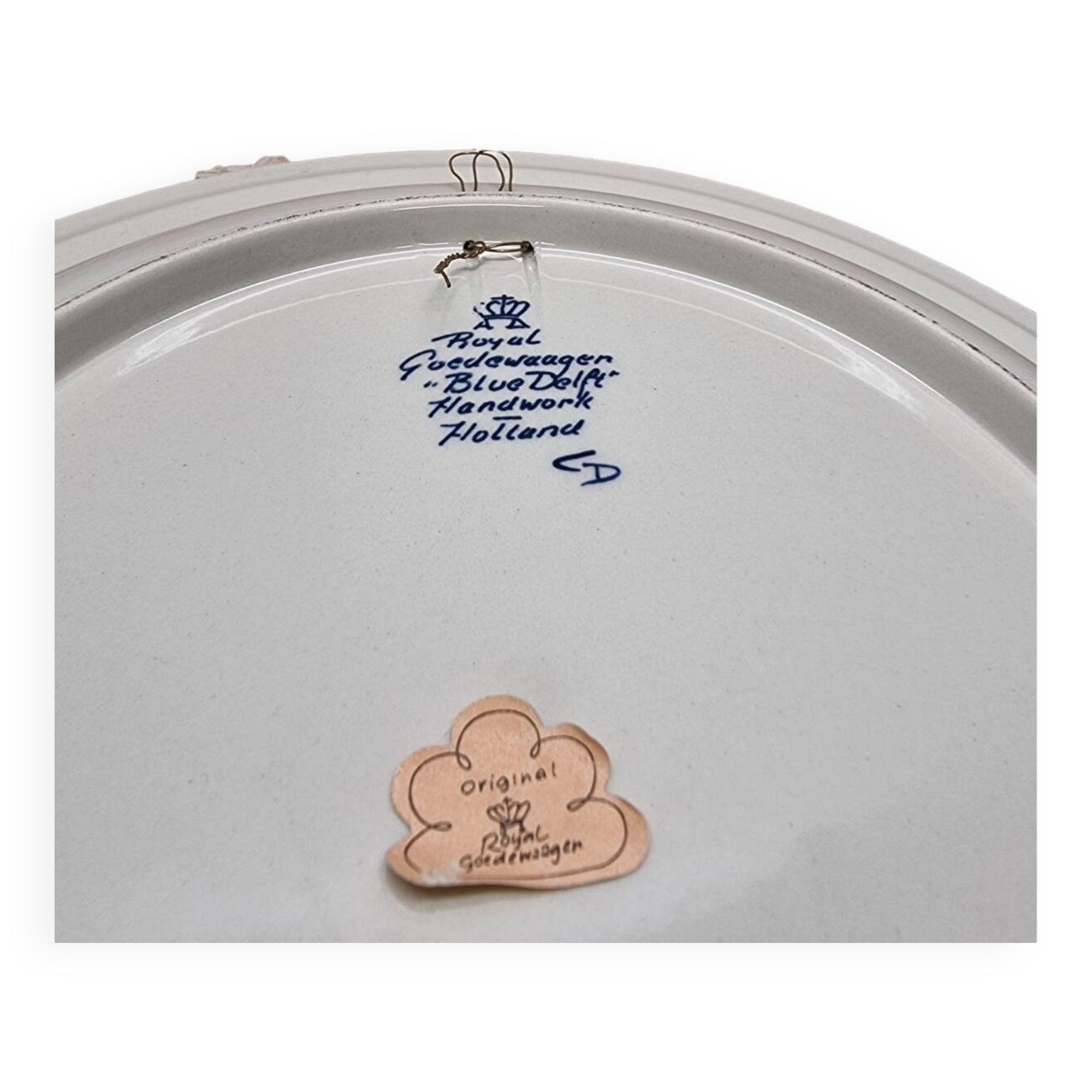 Dutch ceramic Blue Delft Wall Plate With Mill by Royal Goedewaagen, from the 70/80s