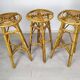 Vintage rattan bar and stools