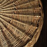 Large round wicker tray
