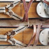 Nordic skiing in wood and skin former
