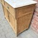 Antique Parisian buffet in oak and Carrara marble