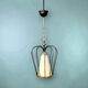 Brass suspension, black metal and striped glass attributed to Massive, 1950s.