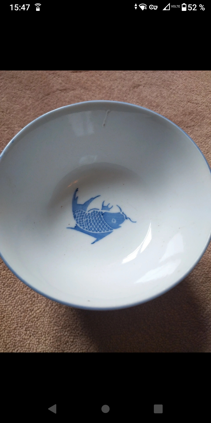 3 Chinese porcelain carp bowls
