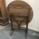 Table Vigneronne ronde ancienne en chêne Bois Massif Pliante
