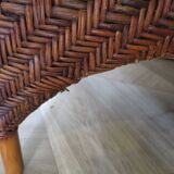 Two-seater banquette in woven rattan, wood and bamboo, 1980s.