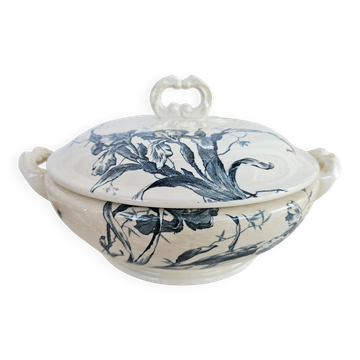 Antique Gien Iris Ironstone Soup Tureen