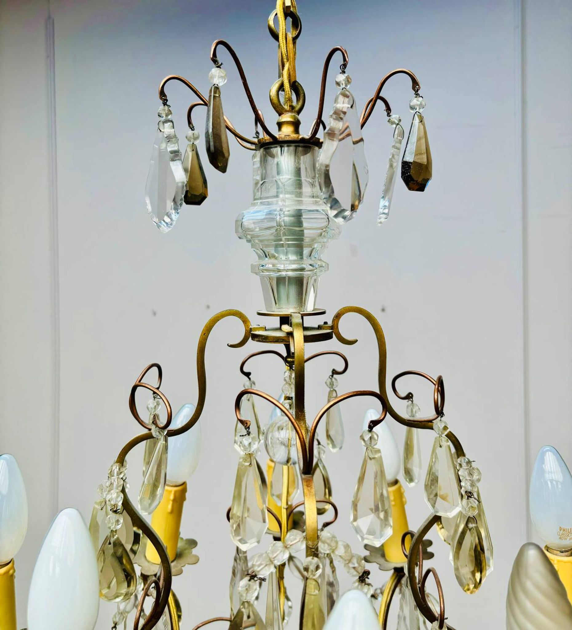 Baccarat Cage Chandelier In Bronze And Crystal Louis XV Style XIX Eme Century
