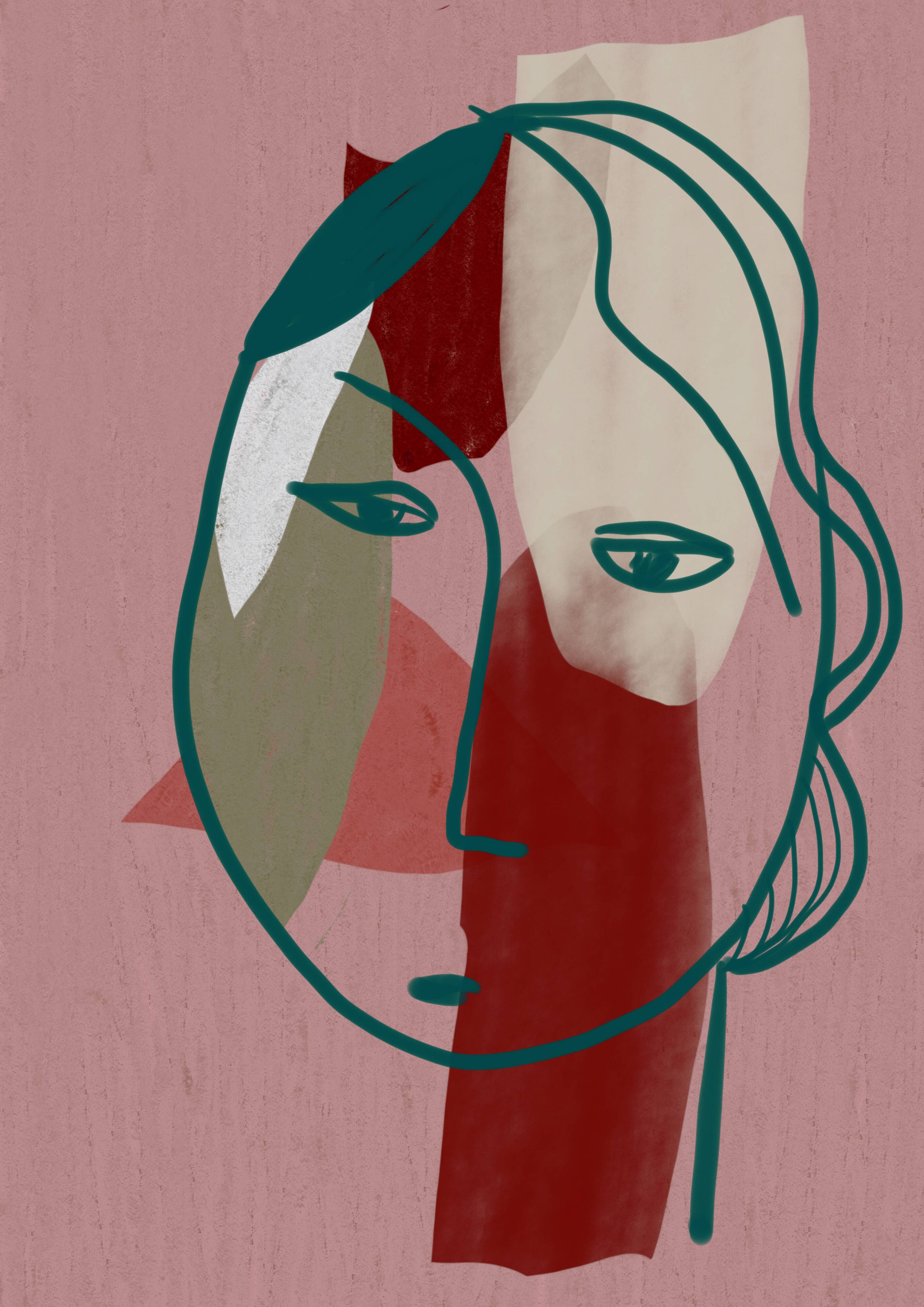 Art Print "Slightly Sad Head" Giclee Fine