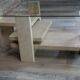 Table basse en travertin et verre design Willy Ballez