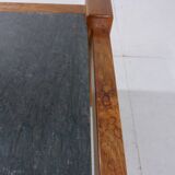 Brutalist coffee side table in oak & natural stone 1970's