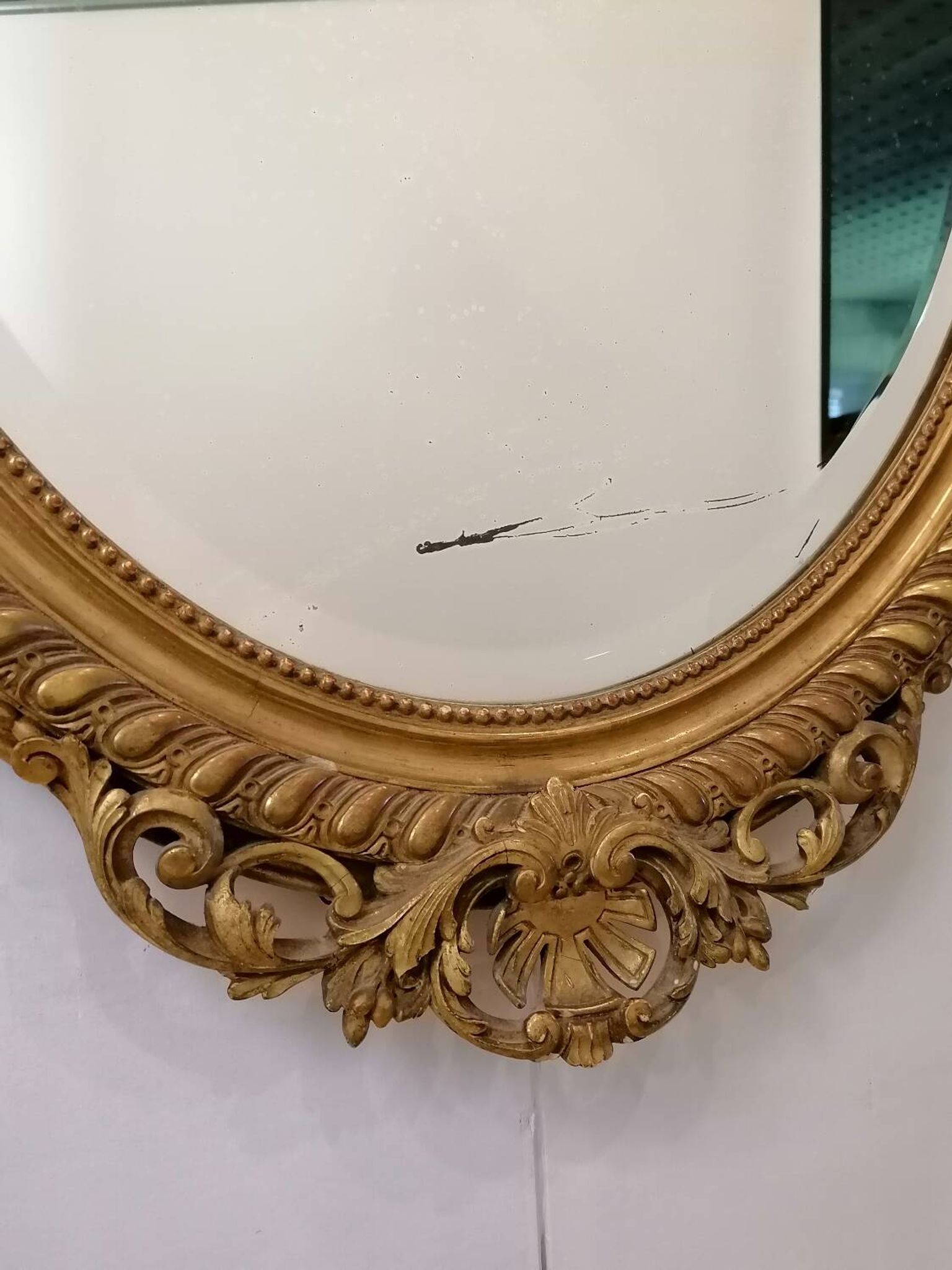 Louis XV style mirror in wood and gilded stucco, Napoleon III period