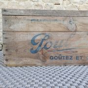 caisse de rangement en bois, chocolat Poulain