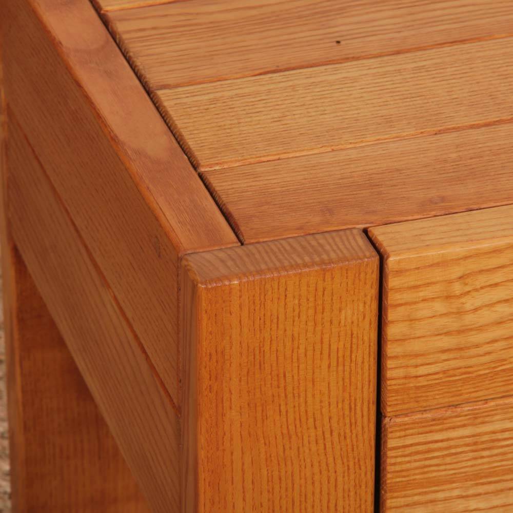 Pair of bedside tables in solid ash, French work from the 20th century.