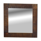 Oak brutalist mirror, 1970s